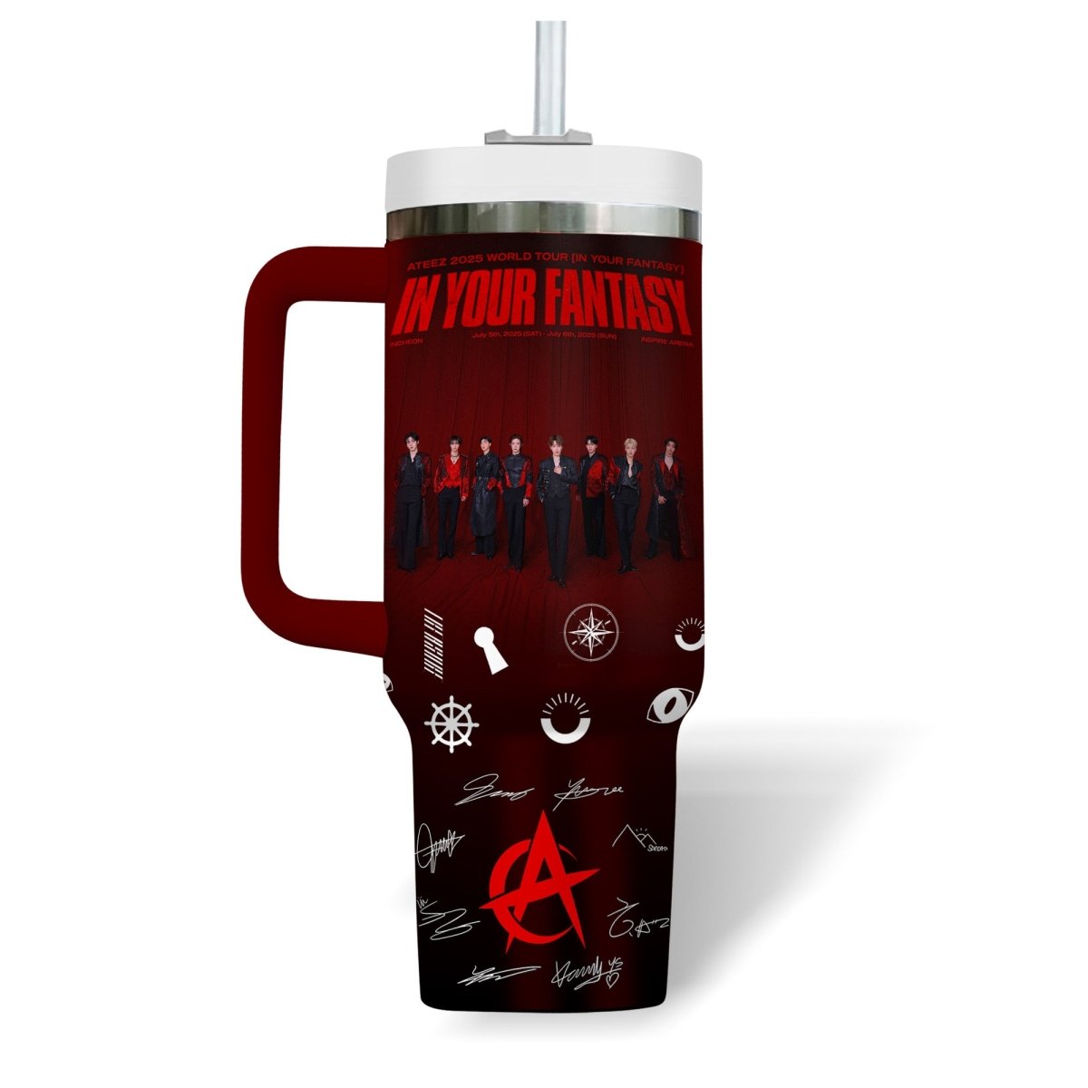 ATEEZ 40oz Tumbler With Handle TNSM - dcprintify