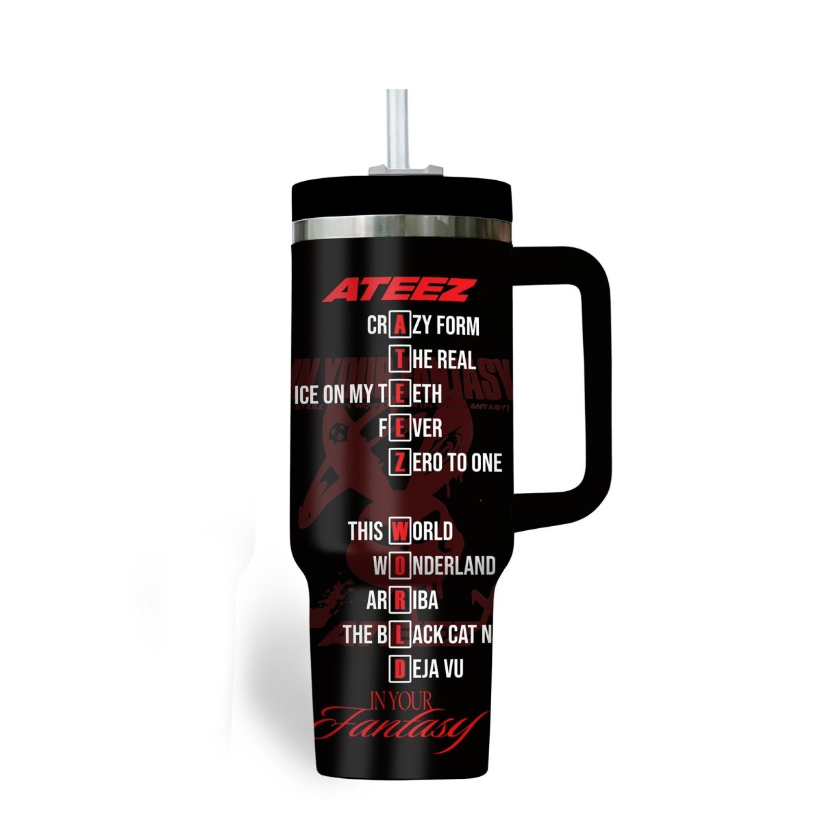 ATEEZ 40oz Tumbler With Handle TNSM - dcprintify