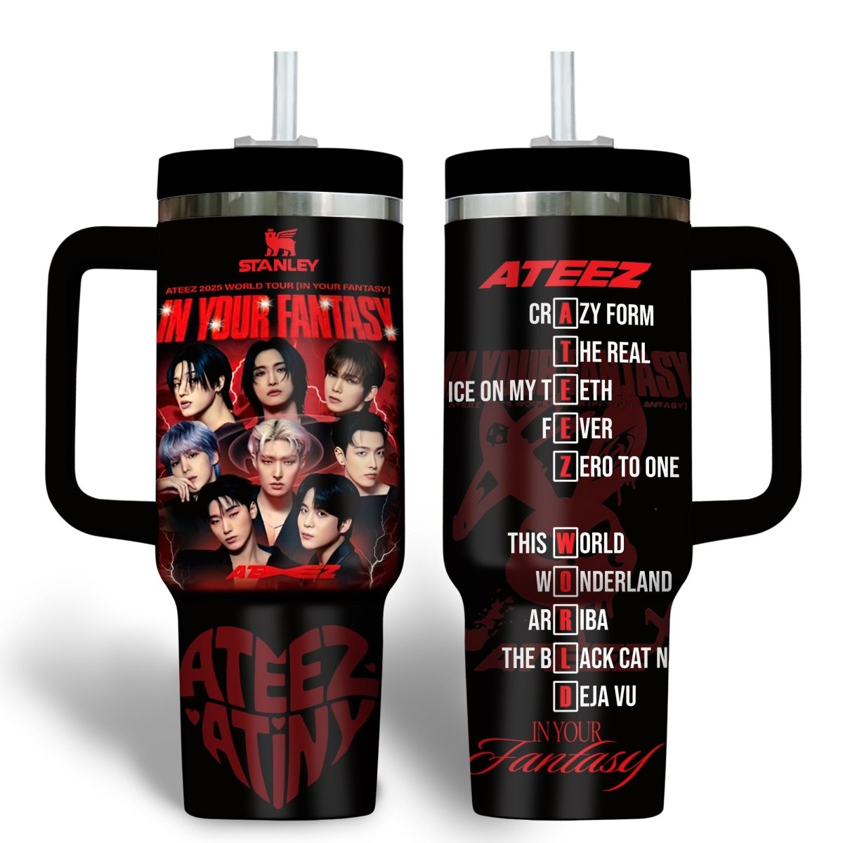 ATEEZ 40oz Tumbler With Handle TNSM - dcprintify