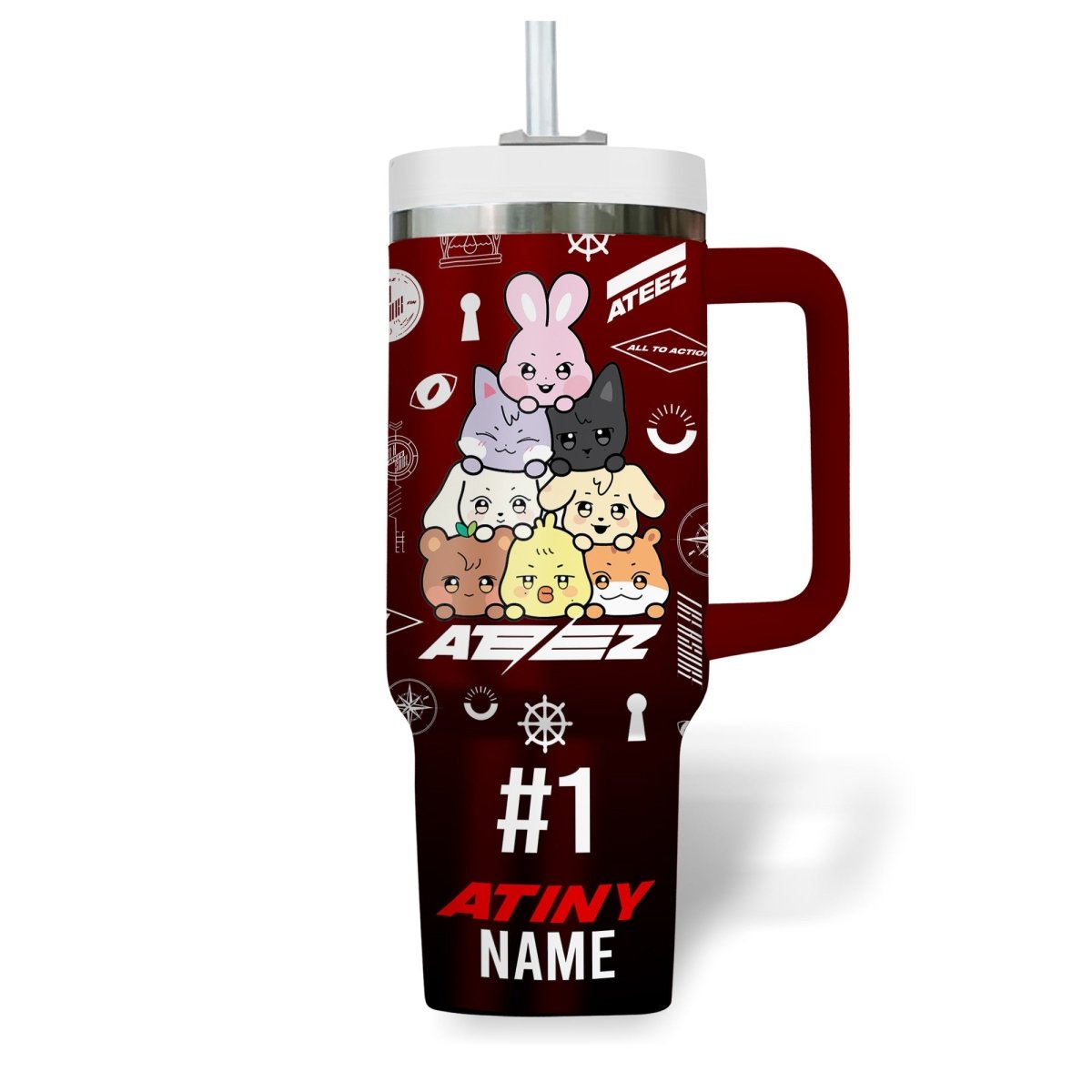 ATEEZ 40oz Tumbler With Handle TNSM - dcprintify
