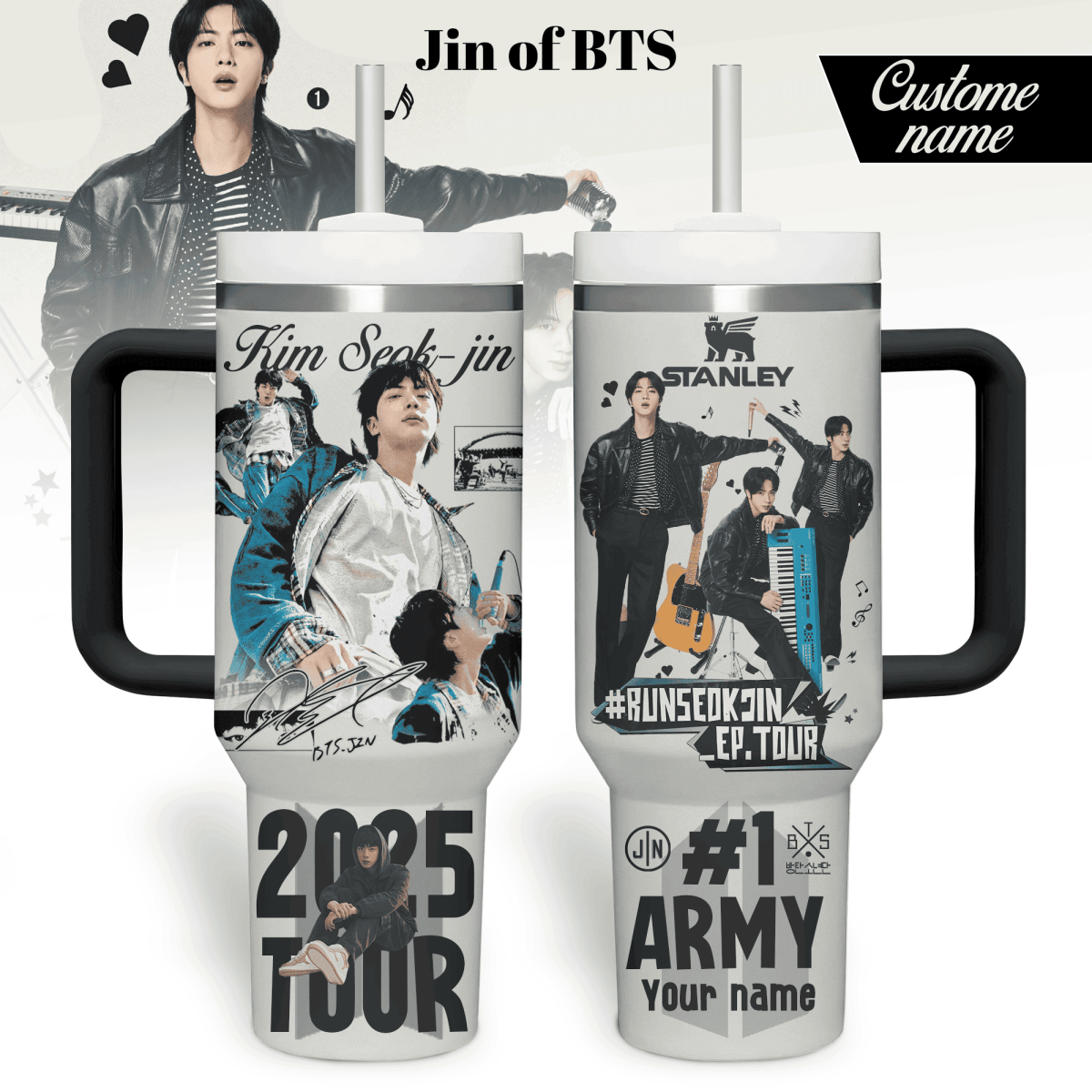 BTS 40oz Tumbler With Handle LNTH - dcprintify