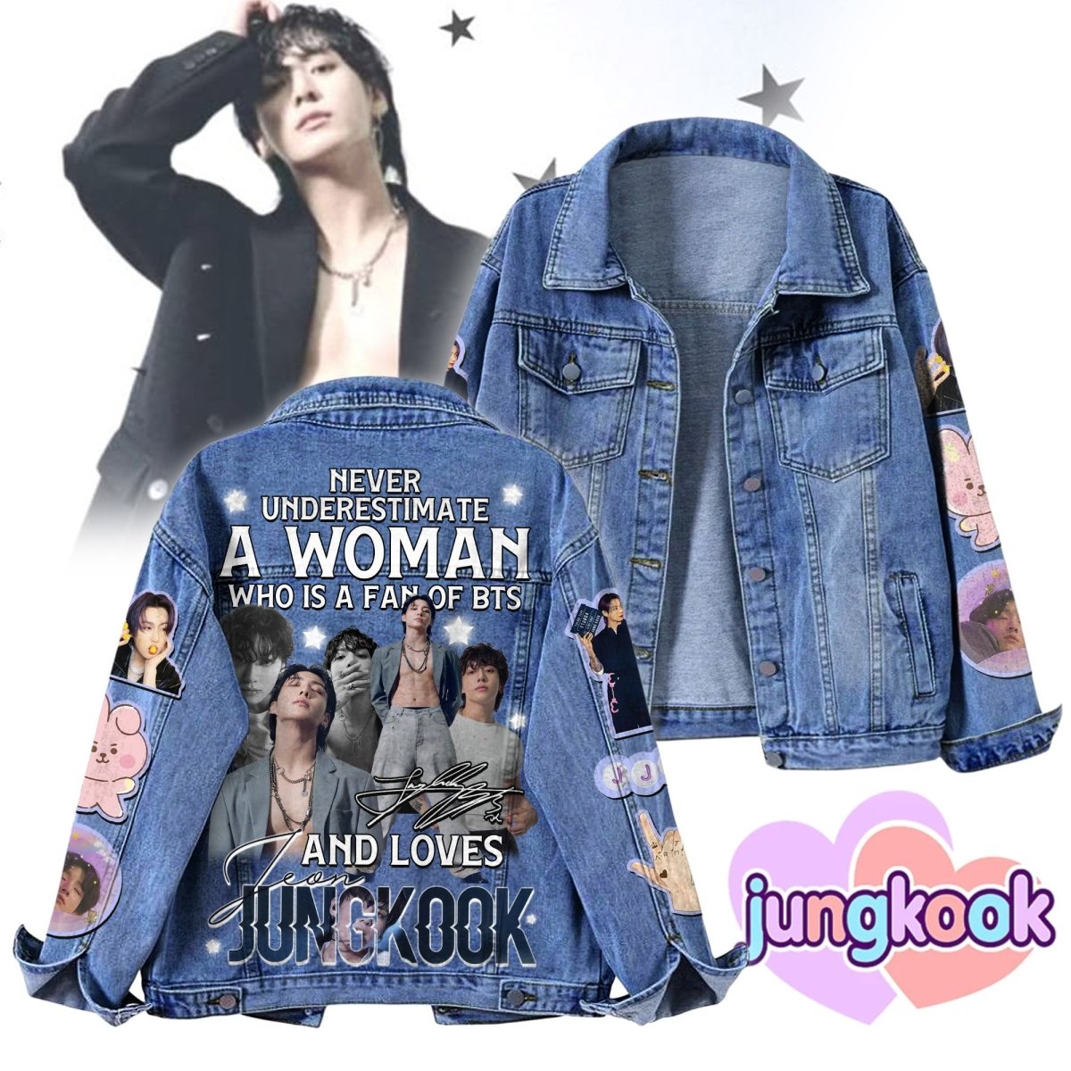 BTS Denim Jacket TNSM - dcprintify