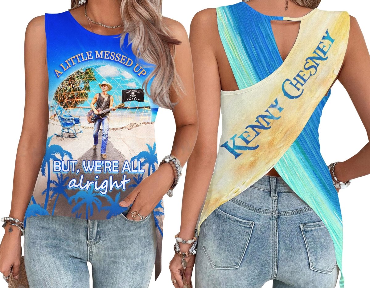 KNCN Cut Out Wrap Back Tank Top PMN - dcprintify