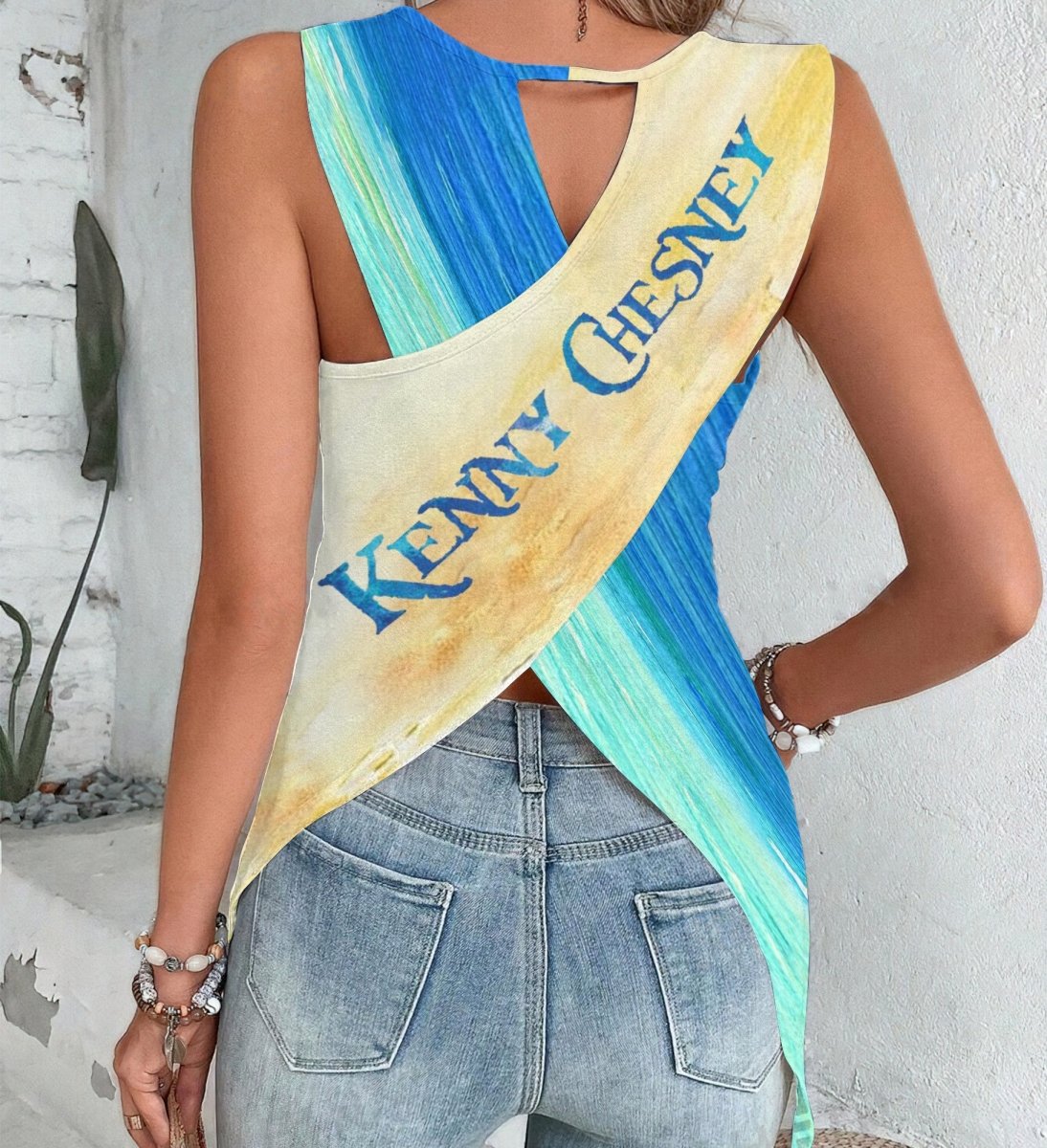 KNCN Cut Out Wrap Back Tank Top PMN - dcprintify