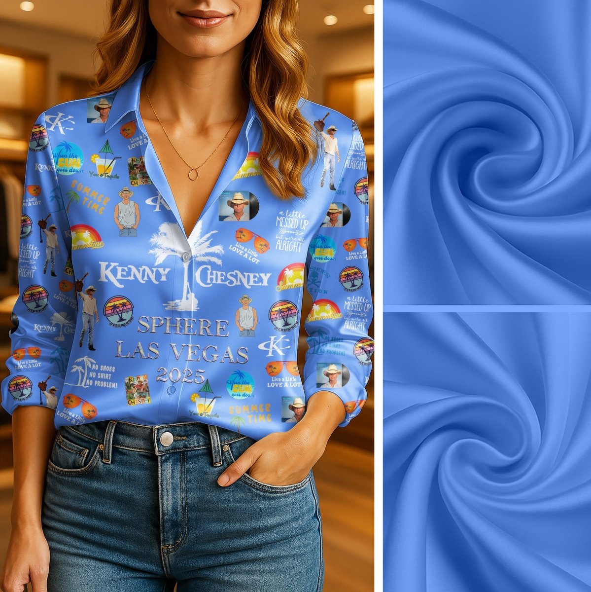 KNCN Women's Silk Shirt TMN - dcprintify