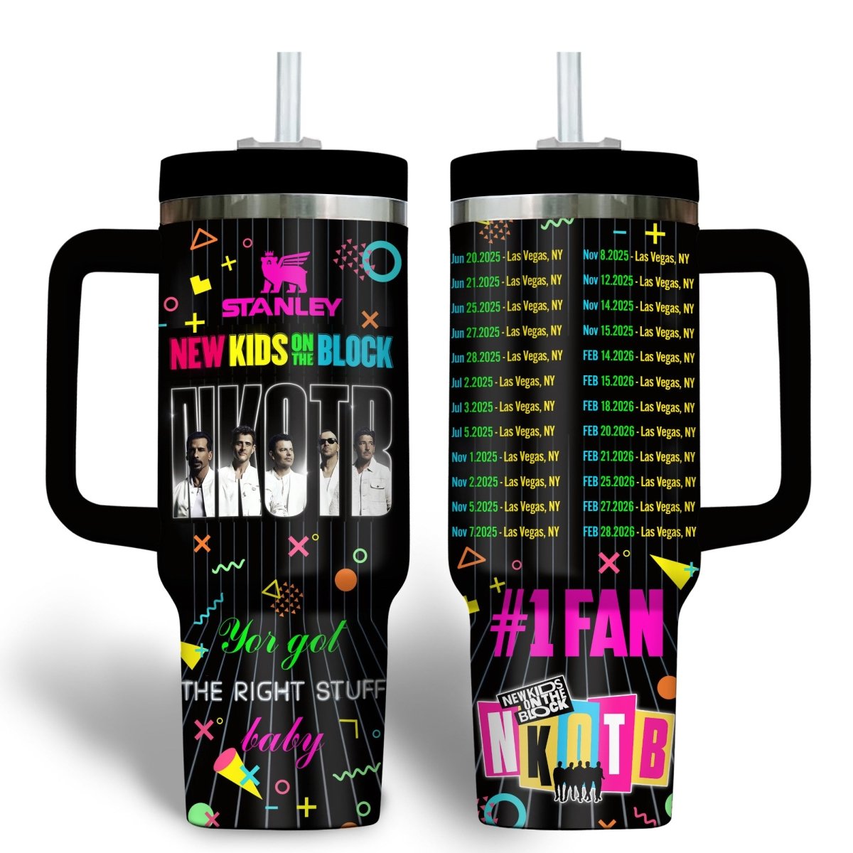 NKOTB 40oz Tumbler With Handle TNSM - dcprintify