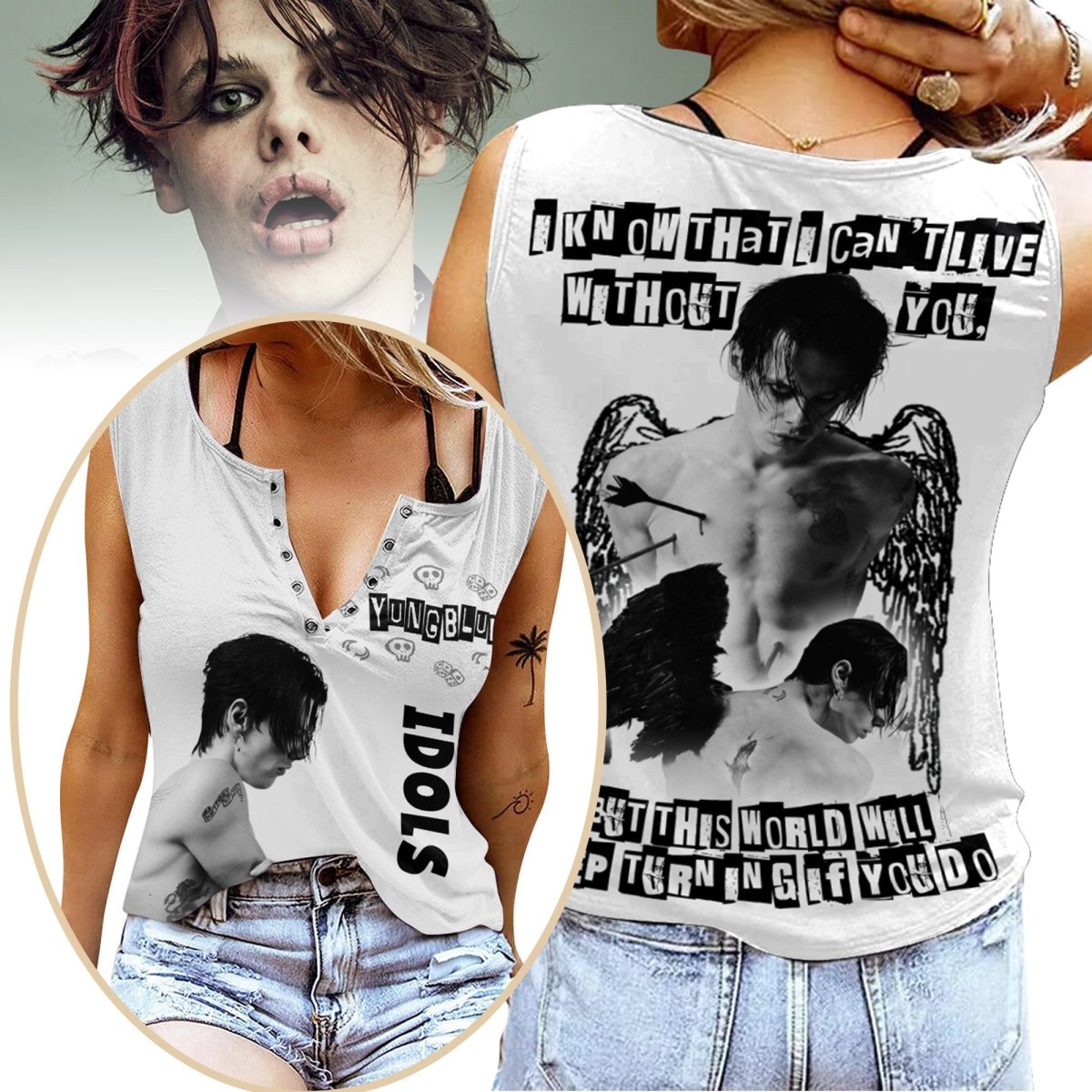 YBD Women's V - neck Tank Top TTT - dcprintify