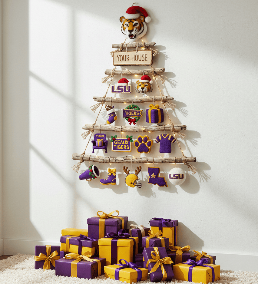 LSU Premium Rustic Wall Christmas Tree HTTT