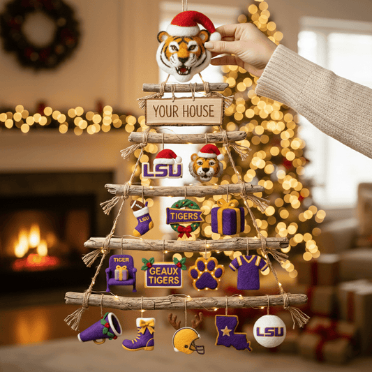 LSU Premium Rustic Wall Christmas Tree HTTT