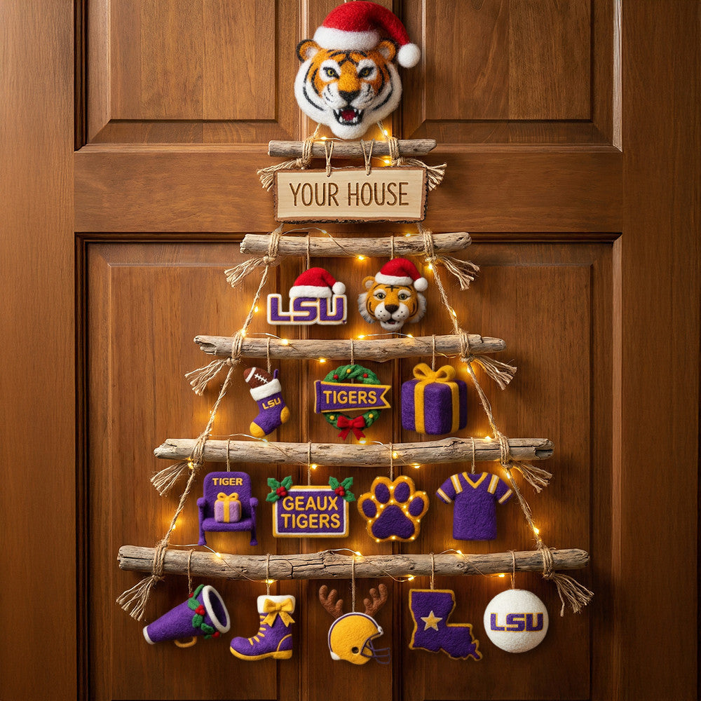 LSU Premium Rustic Wall Christmas Tree HTTT