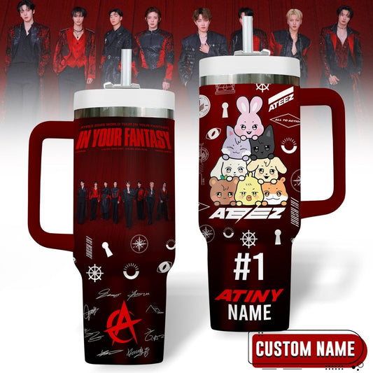 ATEEZ 40oz Tumbler With Handle TNSM - dcprintify