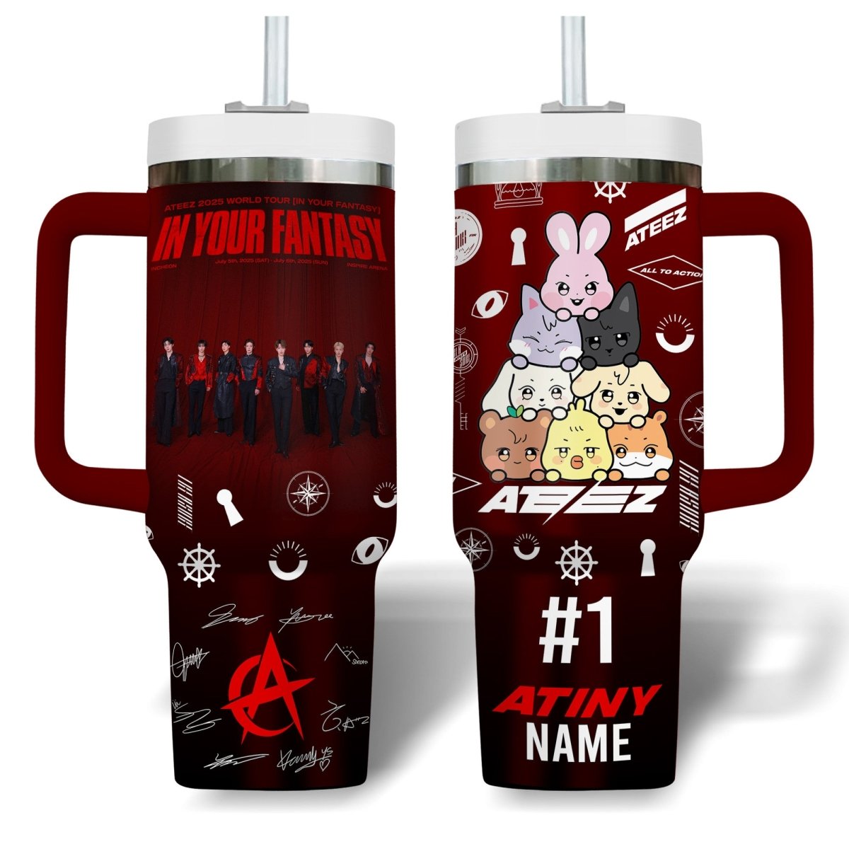 ATEEZ 40oz Tumbler With Handle TNSM - dcprintify