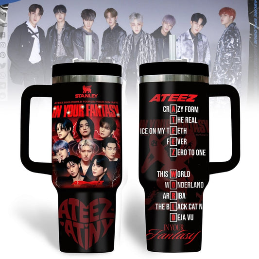 ATEEZ 40oz Tumbler With Handle TNSM - dcprintify