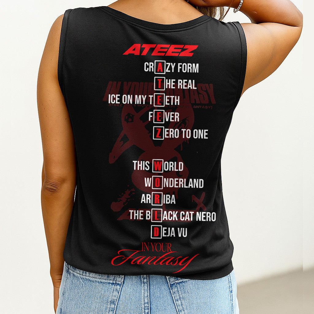 ATEEZ Women's V - neck Tank Top TNSM - dcprintify
