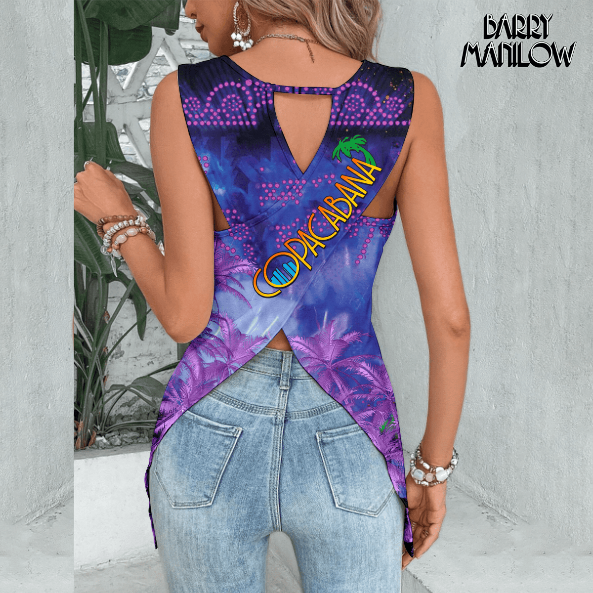 BRML Cut Out Wrap Back Tank Top PMN - dcprintify