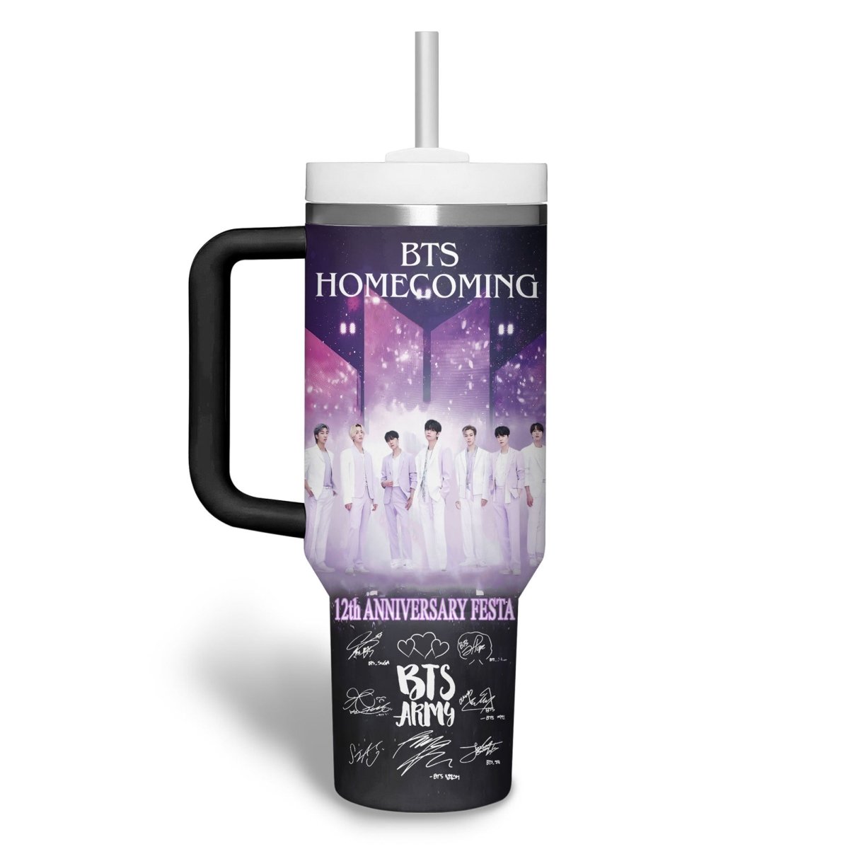 BTS 40oz Stanley Cup with Straw TTHG - dcprintify