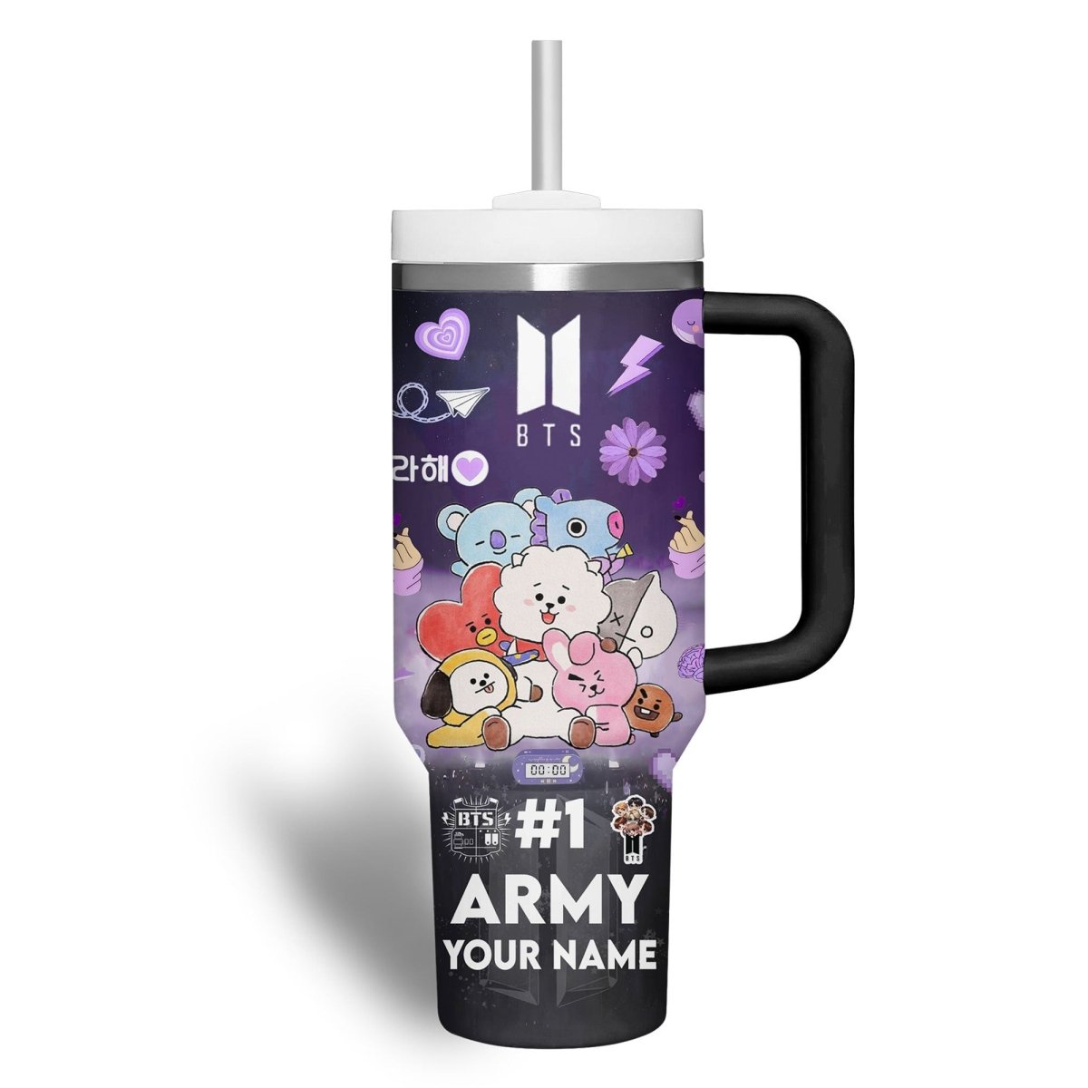 BTS 40oz Stanley Cup with Straw TTHG - dcprintify