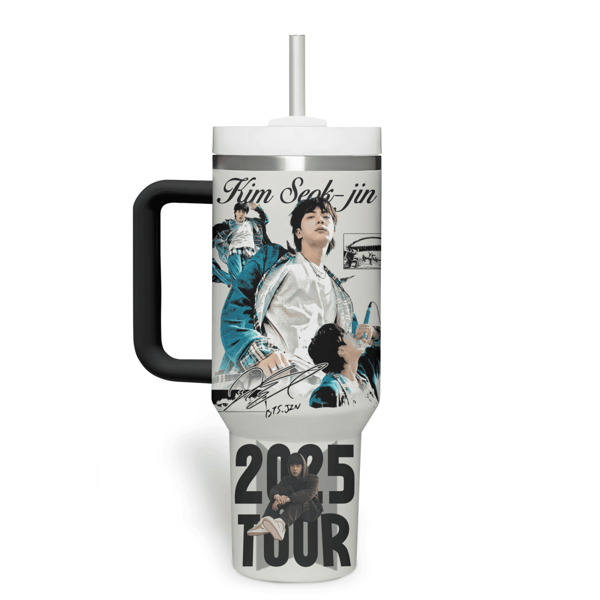 BTS 40oz Tumbler With Handle LNTH - dcprintify