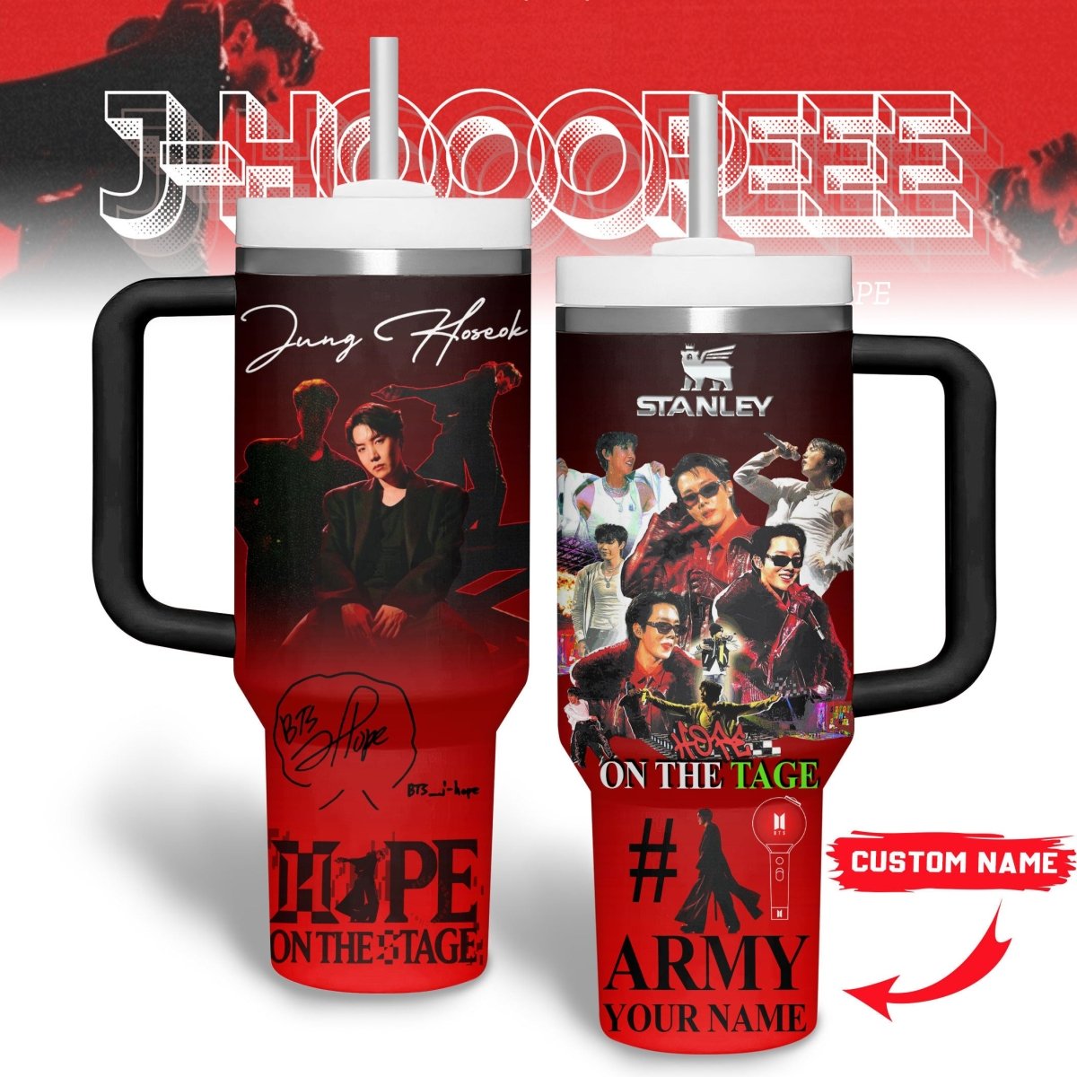 BTS 40oz Tumbler With Handle PTLE - dcprintify