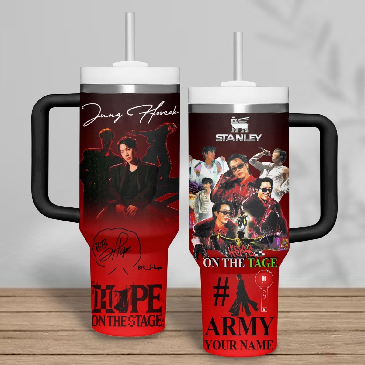 BTS 40oz Tumbler With Handle PTLE - dcprintify