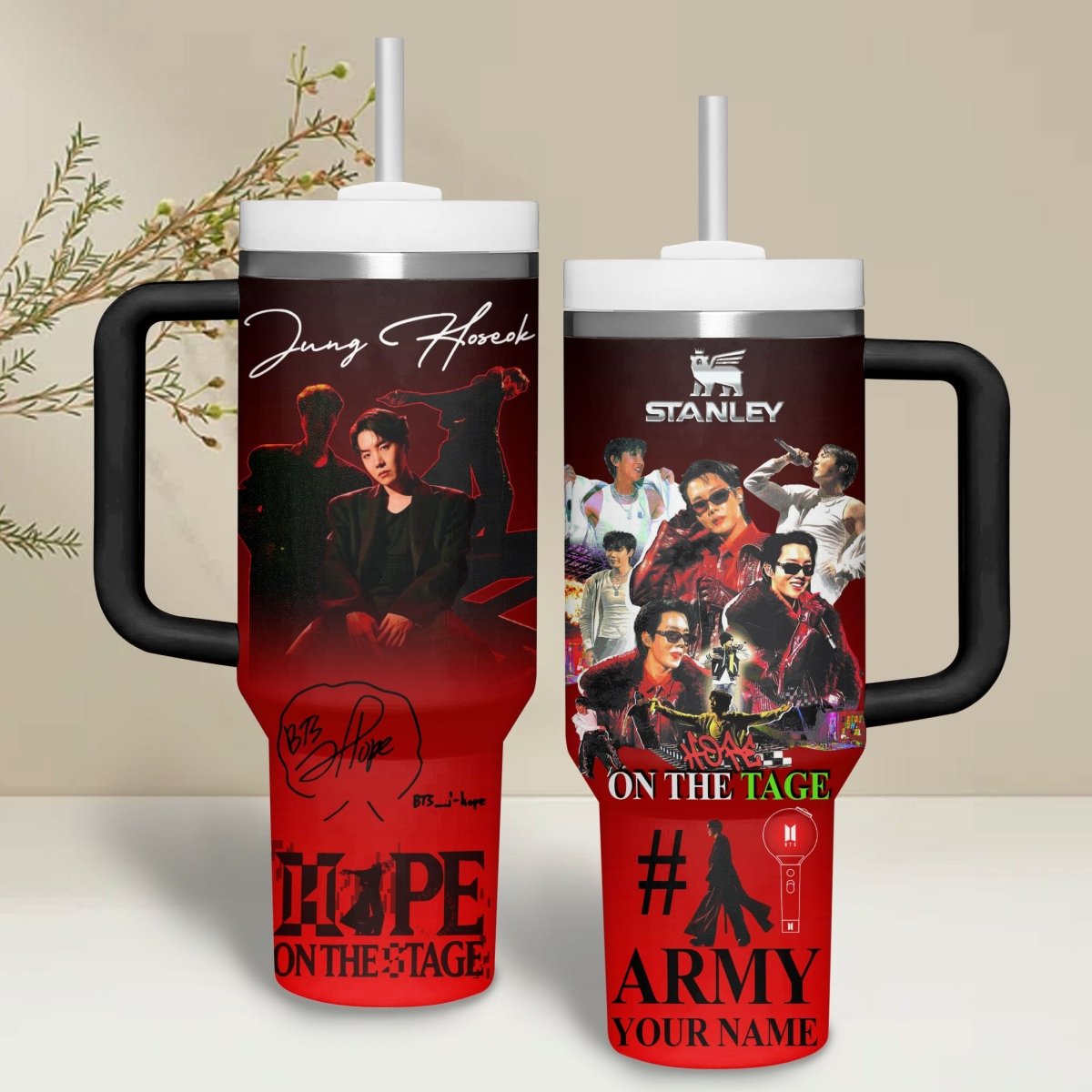 BTS 40oz Tumbler With Handle PTLE - dcprintify