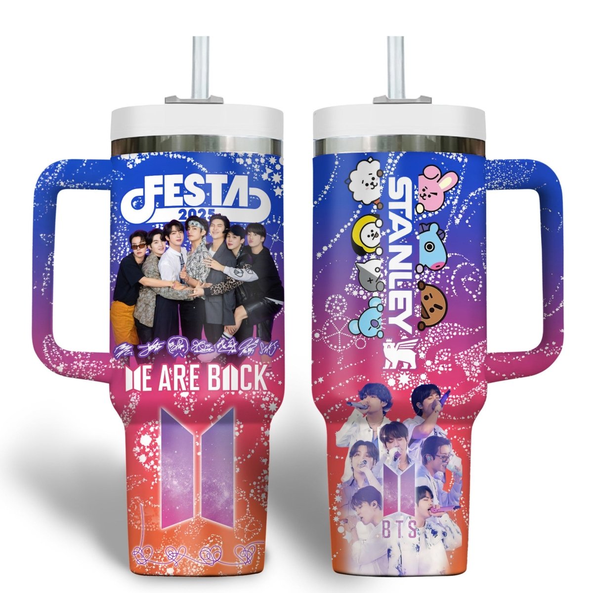 BTS 40oz Tumbler With Handle TTN - dcprintify