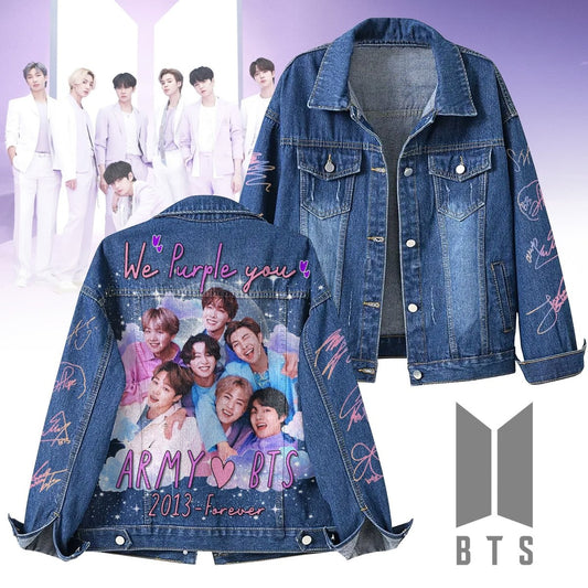 BTS Denim Jacket TNSM - dcprintify