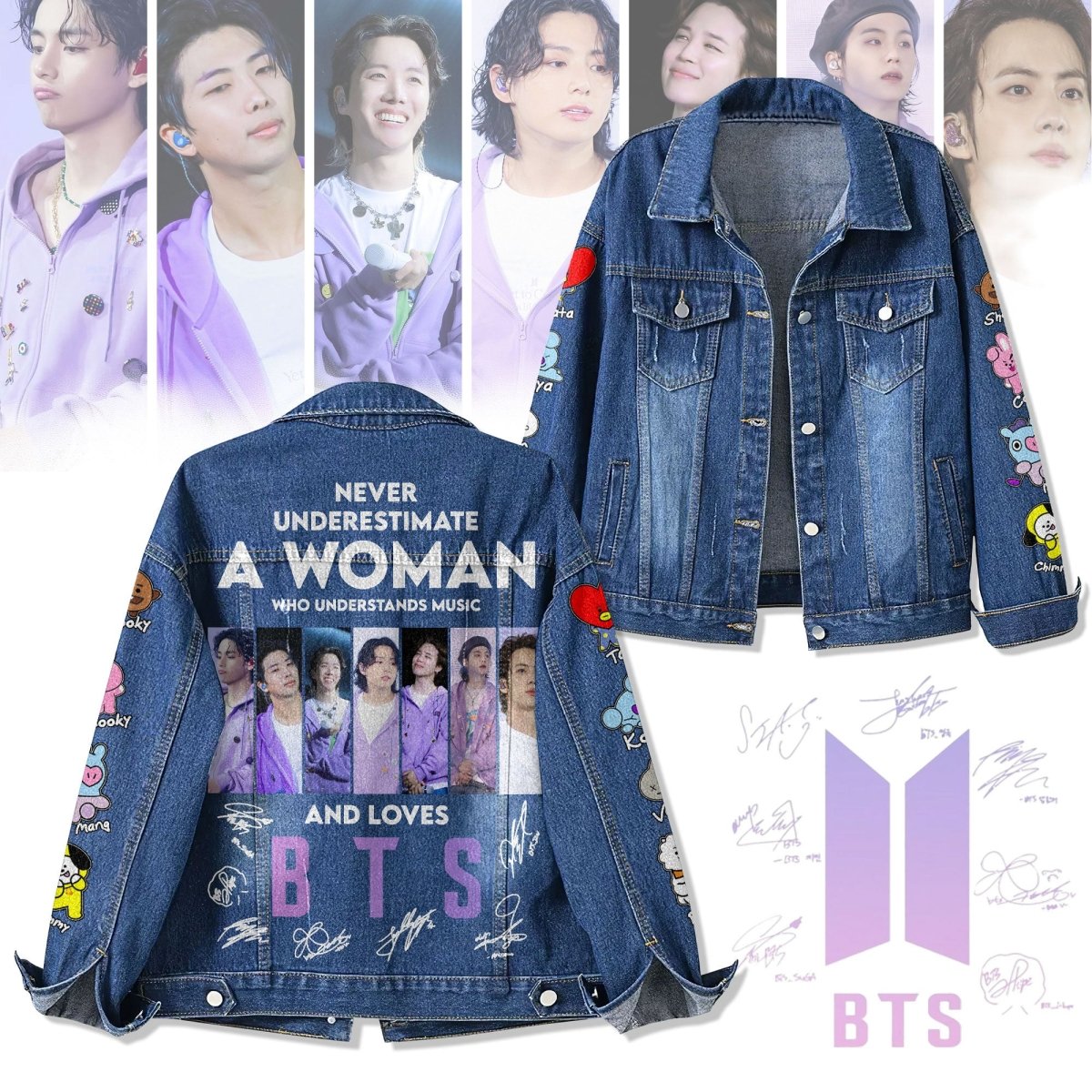 BTS Denim Jacket TNSM - dcprintify