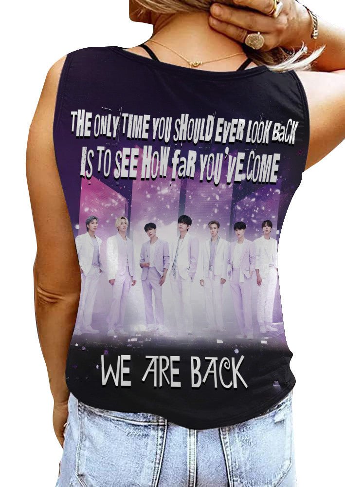 BTS Women's V - neck Tank Top PTH - dcprintify