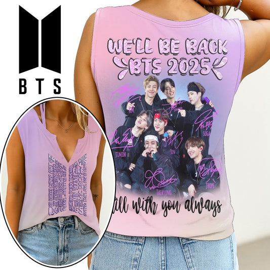 BTS Women's V - neck Tank Top TNSM - dcprintify