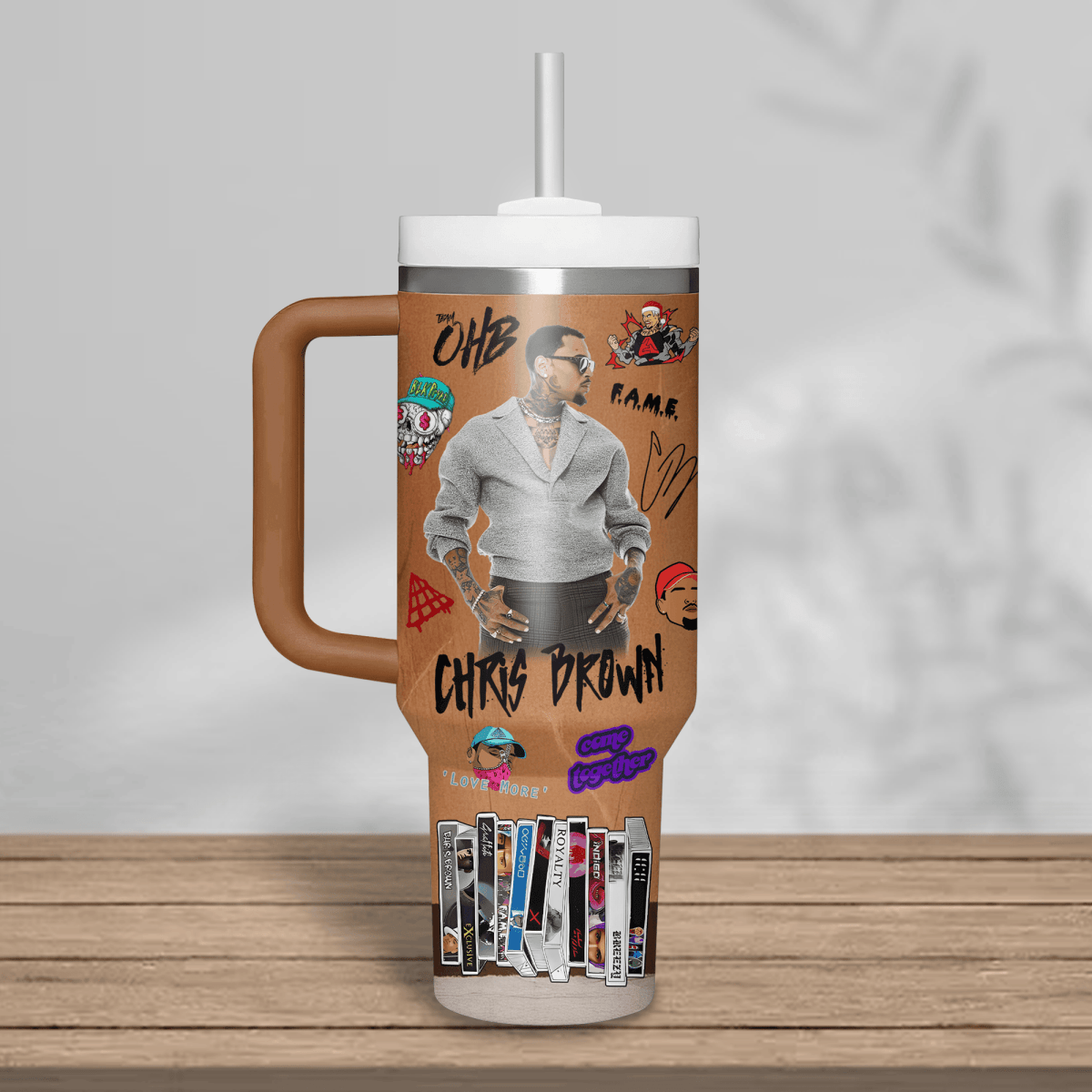 CHRB 40oz Tumbler With Handle TMN - dcprintify
