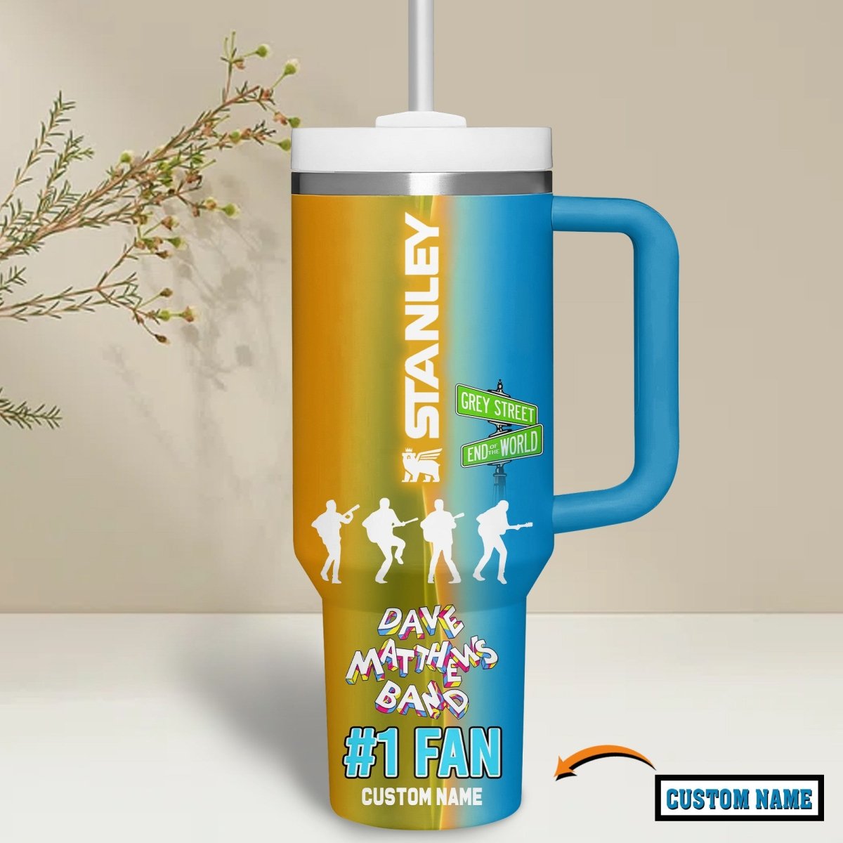 DMB 40oz Tumbler With Handle PMN - dcprintify