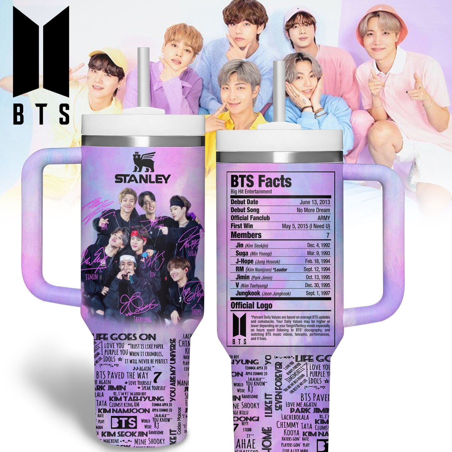 BTS 40oz Tumbler With Handle TNSM