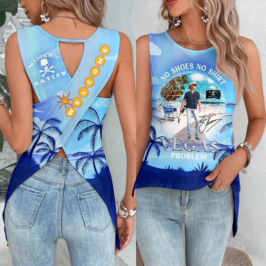 KNCN Cut Out Wrap Back Tank Top TMN - dcprintify