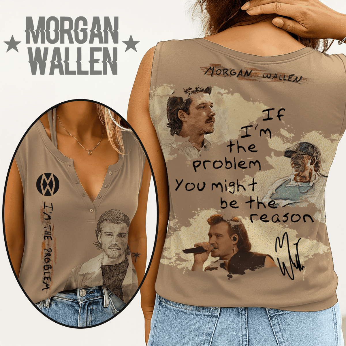 MGWL Women's V - neck Tank Top TMN - dcprintify