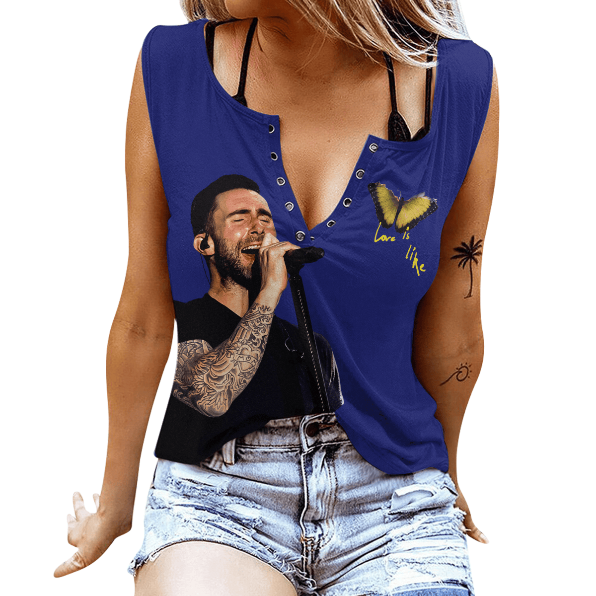 MR5 Women's V - neck Tank Top TNSM - dcprintify