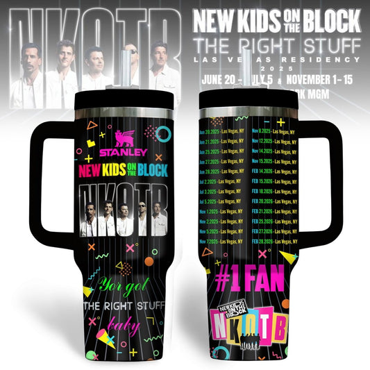 NKOTB 40oz Tumbler With Handle TNSM - dcprintify