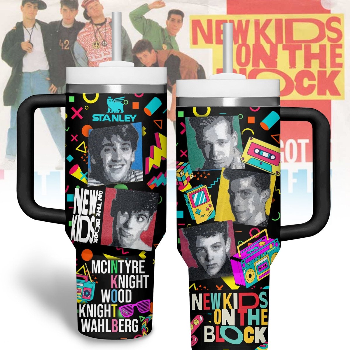 NKOTB 40oz Tumbler With Handle TNSM - dcprintify