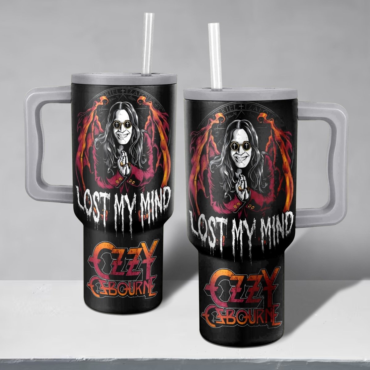 OZOB 40oz Tumbler with Handle and Straw LHC - dcprintify