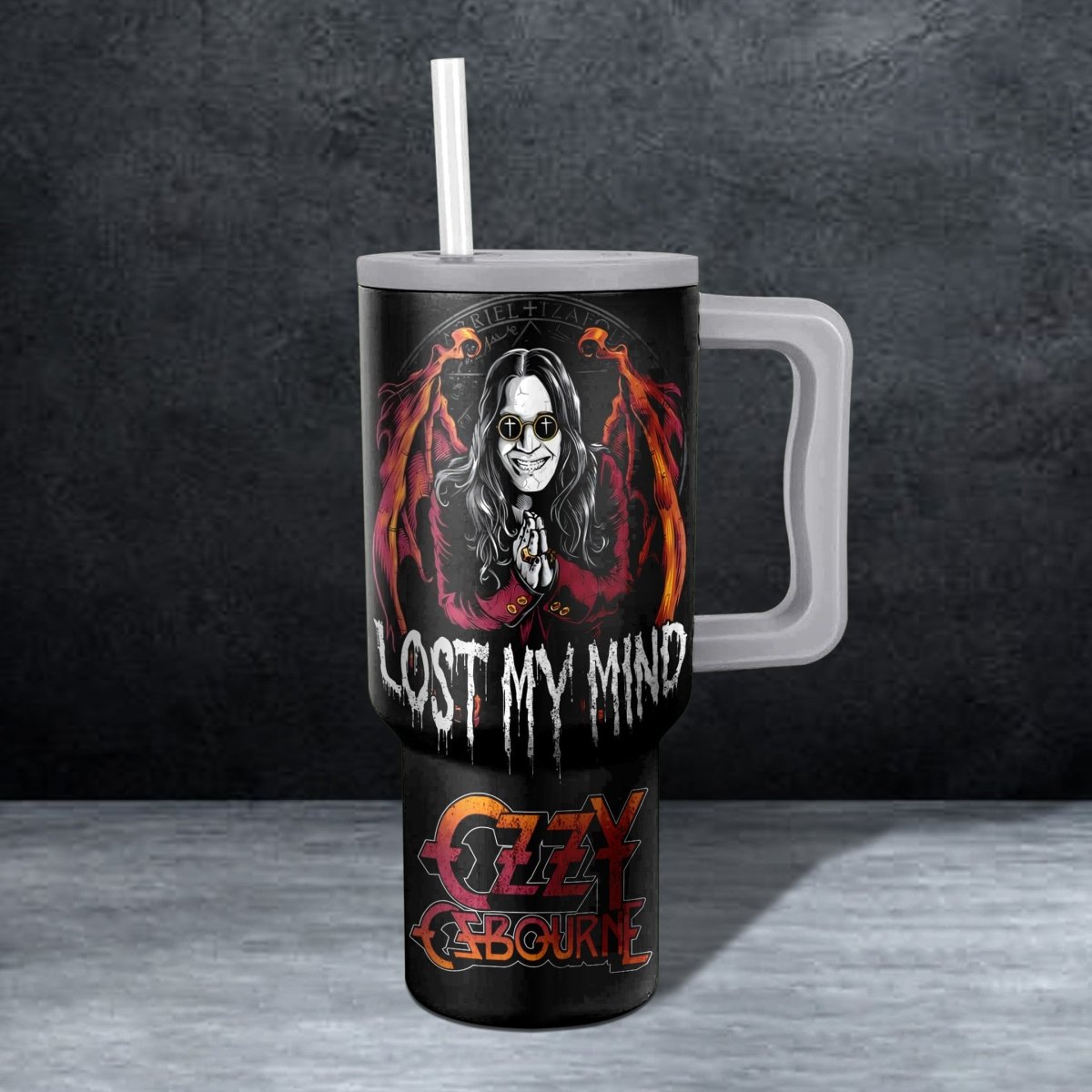OZOB 40oz Tumbler with Handle and Straw LHC - dcprintify