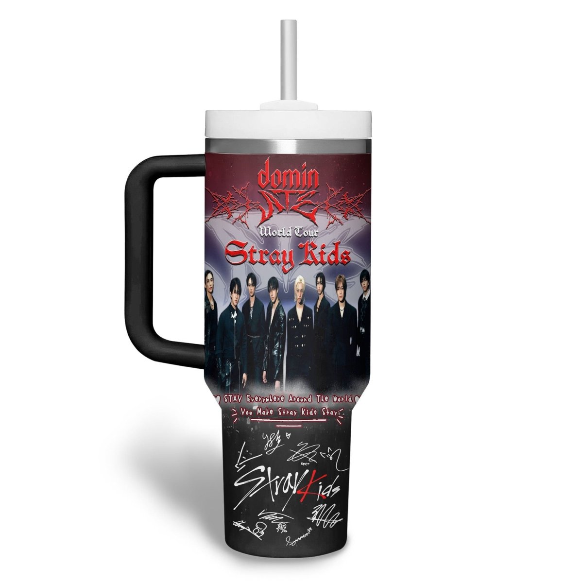 STRAY KIDS 40oz Tumbler With Handle TTHG - dcprintify