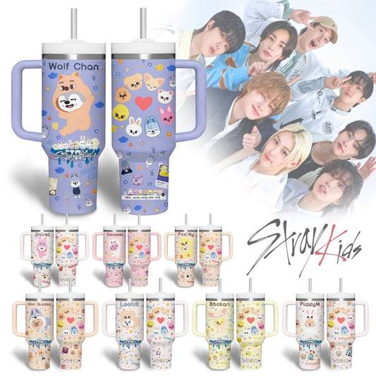 STRAY KIDS 40oz Tumbler With Handle TTHG - dcprintify