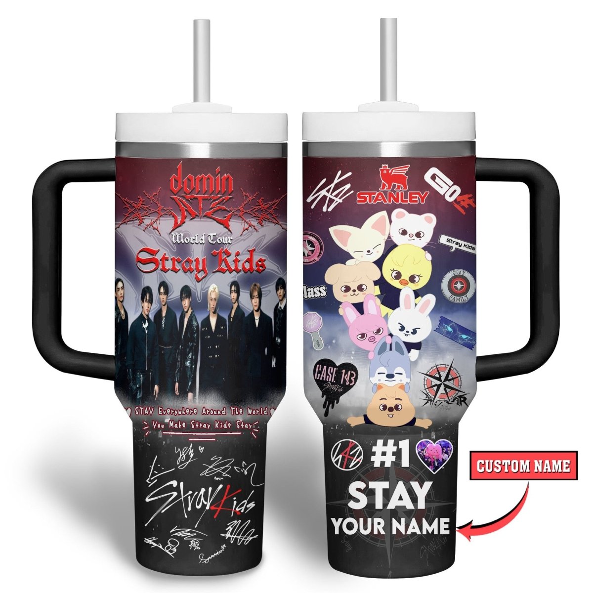 STRAY KIDS 40oz Tumbler With Handle TTHG - dcprintify