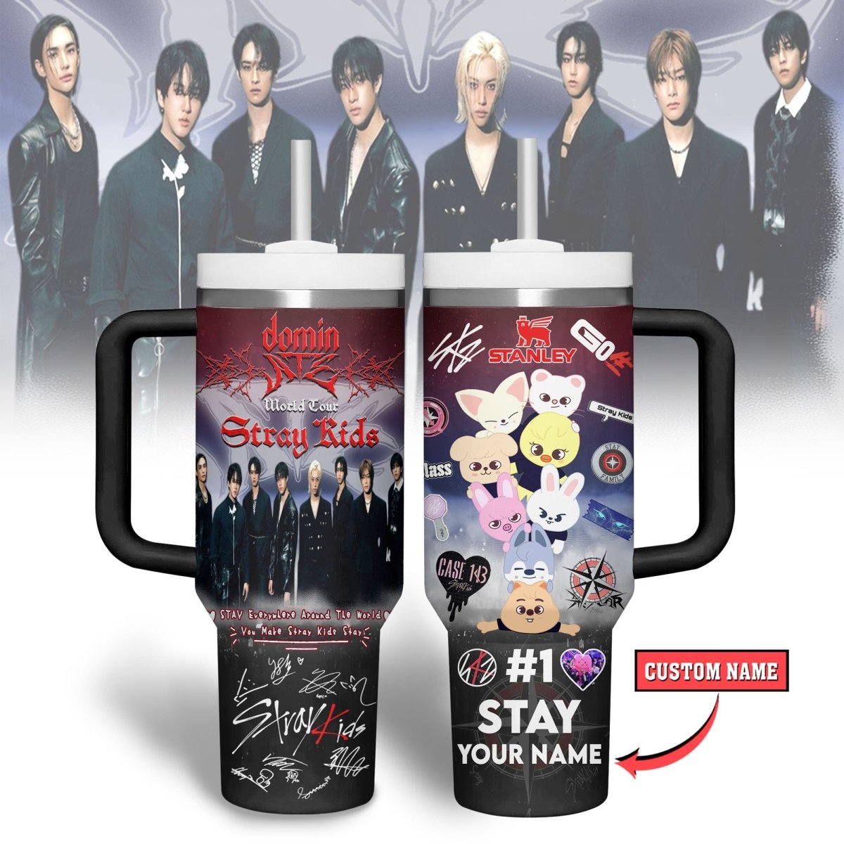 STRAY KIDS 40oz Tumbler With Handle TTHG - dcprintify