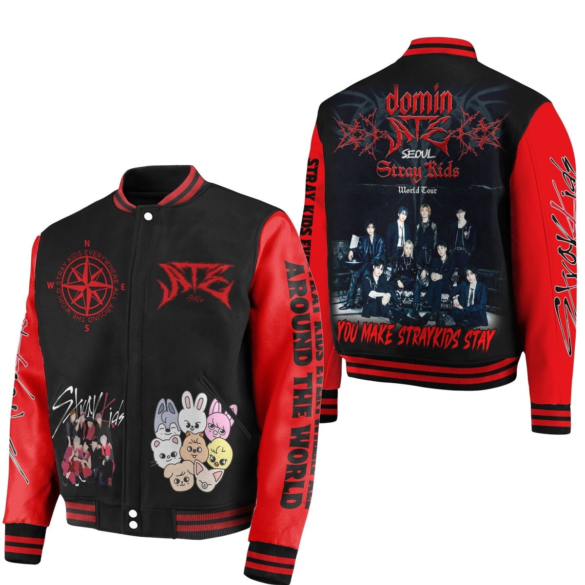 STRAY KIDS BASEBALL JACKET PTH - dcprintify