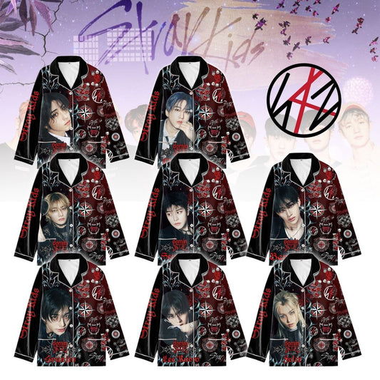 STRAY KIDS Button Down Pajamas TTN - dcprintify