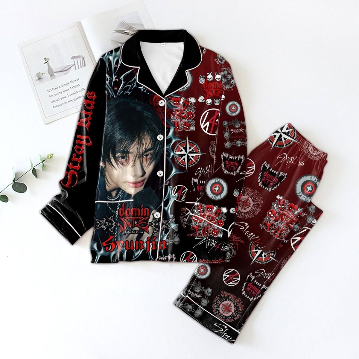 STRAY KIDS Button Down Pajamas TTN - dcprintify