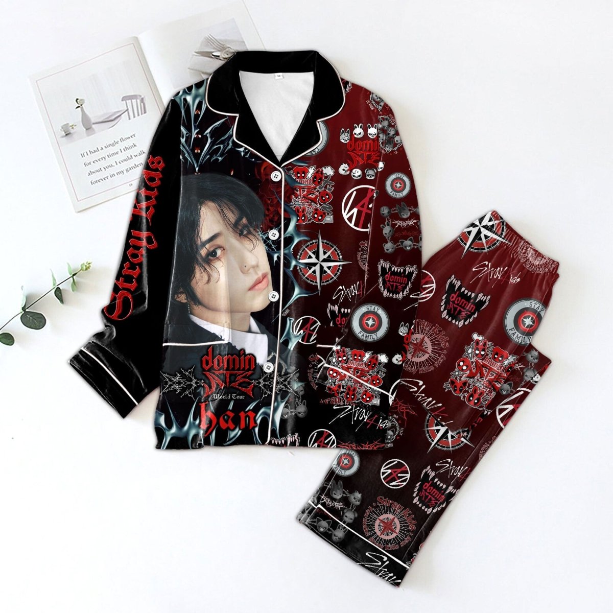 STRAY KIDS Button Down Pajamas TTN - dcprintify