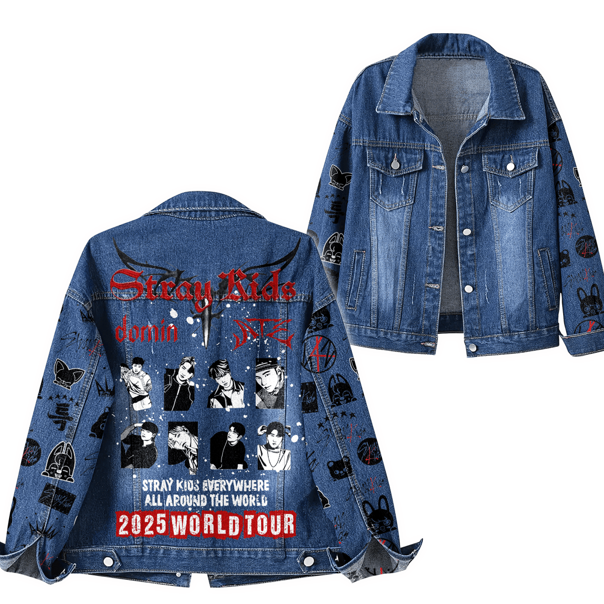 STRAY KIDS Denim Jacket TNSM - dcprintify