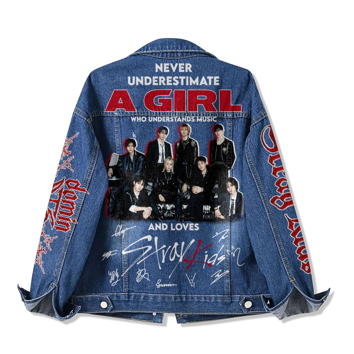 STRAY KIDS Denim Jacket TNSM - dcprintify